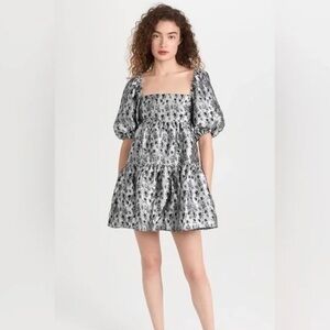 Amanda Uprichard Silver and Black Mini Dress